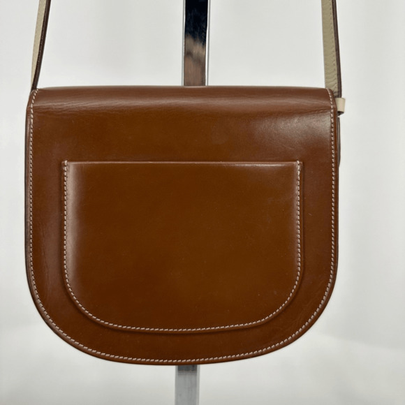 Celine 2016 Phoebe Philo Trotteur Crossbody Flap Bag Two Tone Beige Brown - Picture 8 of 16